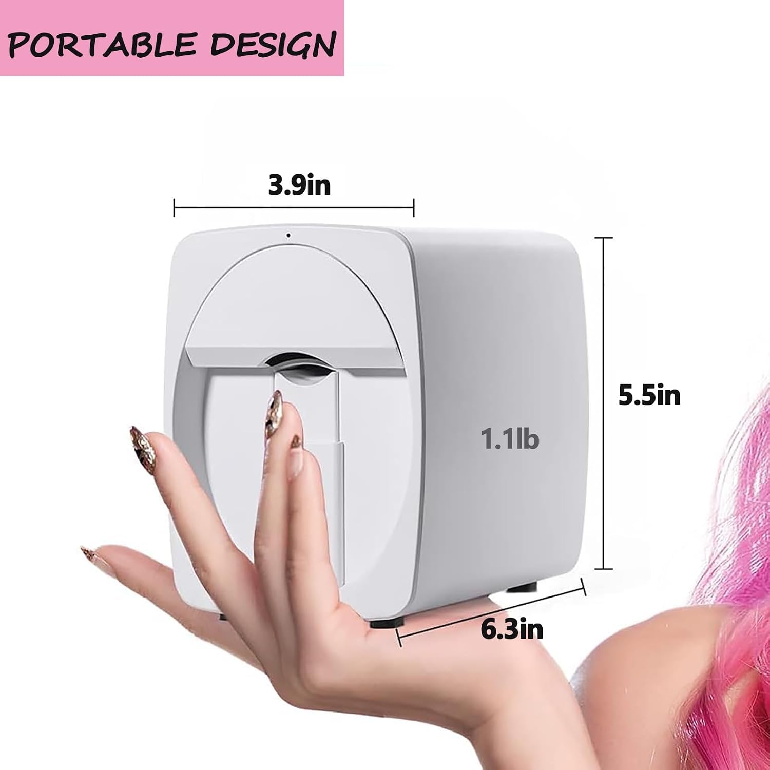 3D Nail Printer Robot - Smart Digital Nail Art Machine for Kids & Nail Salons, 1000+ Designs, Quick 30s Printing Time, Perfect for Nail Lovers & Manicure Enthusiasts