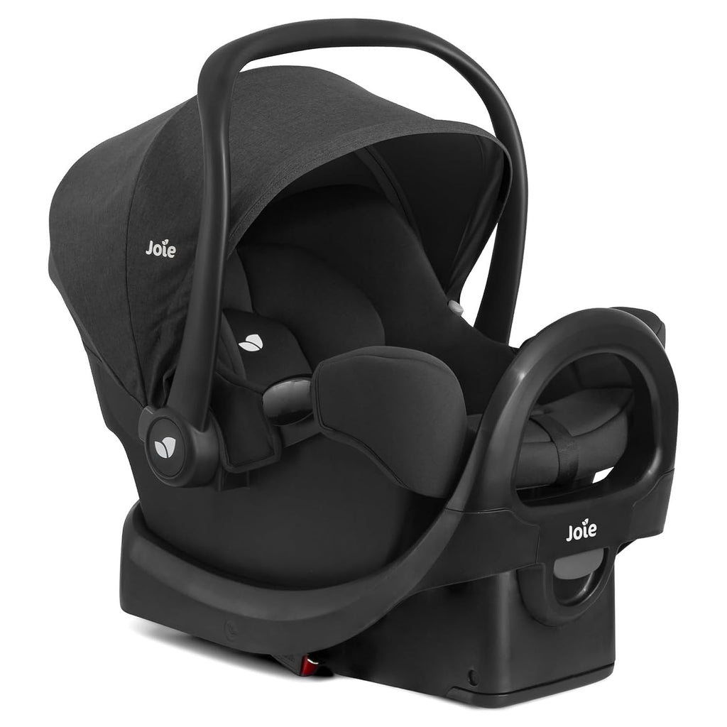 Joie Rue Lightweight Infant Car Seat & Anti-Rebound Base –Side-Impact Protection, 5-Point Harness, and UPF 50+ Canopy for Newborns and Infants (Shale Dark)