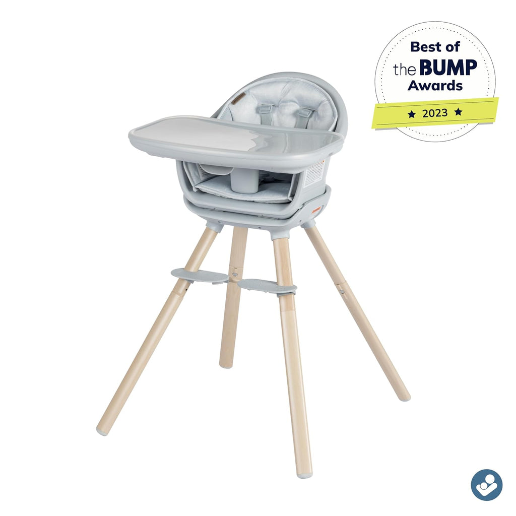 Maxi-Cosi Moa 8-in-1 High Chairs for Babies and Toddlers, Machine Washable Infant High Chair, Compact, Convertible High Chair Lightweight Design, Classic Slate