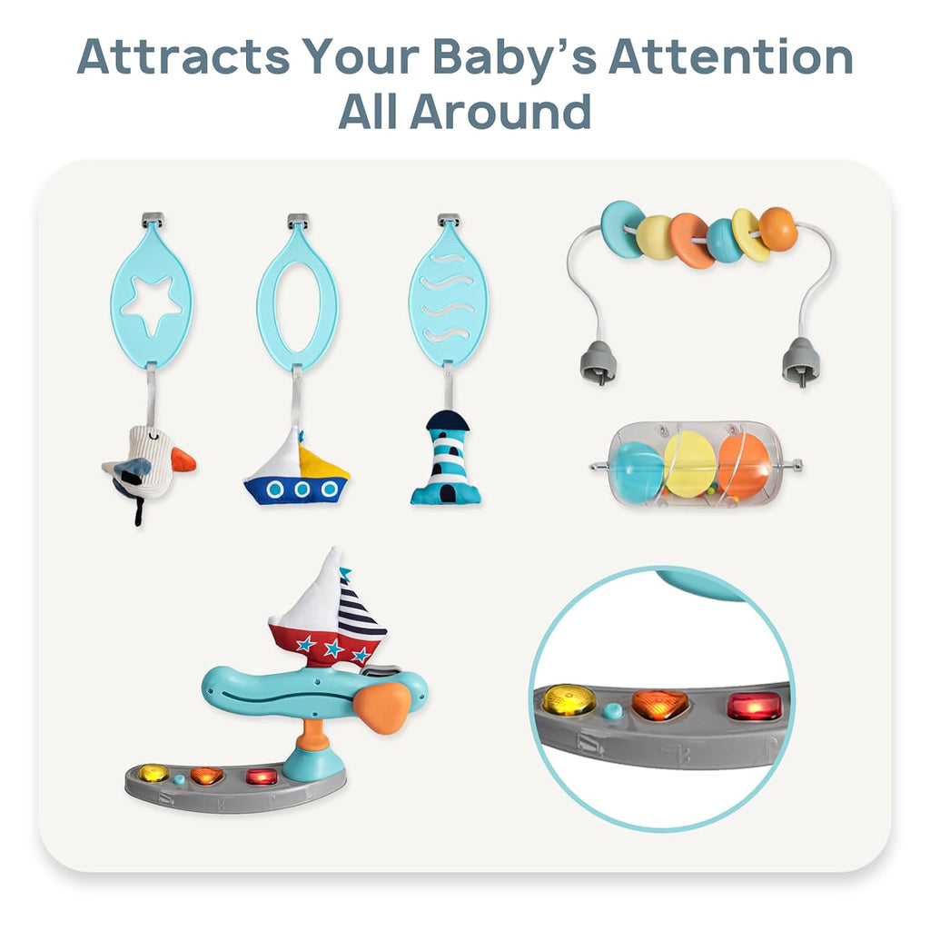 Baby Activity Center Jumper Interactive Activity Jumper Play Center with Infant Toys, 360° Rotating Seat