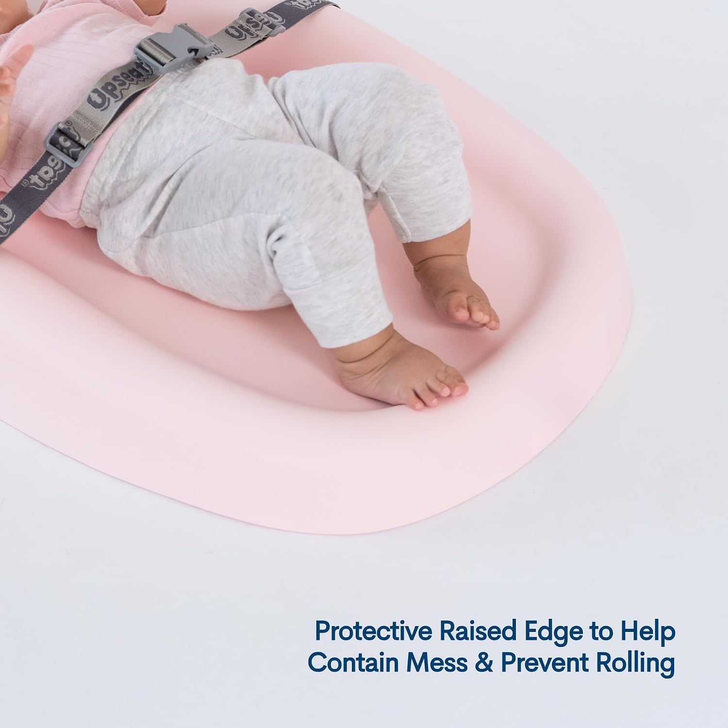 Upseat Baby Changing Pad, Non-Slip Grippy Design, Premium Cushioned Foam, Contoured for Comfort, Waterproof and Easy-to-Clean, Liquid-Resistant (Pink)