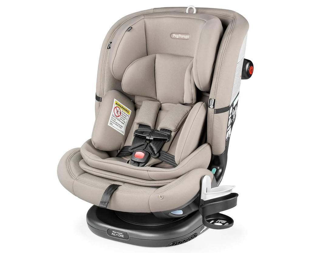 Peg Perego Primo Viaggio All-in-One Convertible Car Seat – Newborn to 10+ Years – 5-120 lbs – Height Adjustable & Slim, 100% FR-Free, Made in Italy, Astral (Beige)