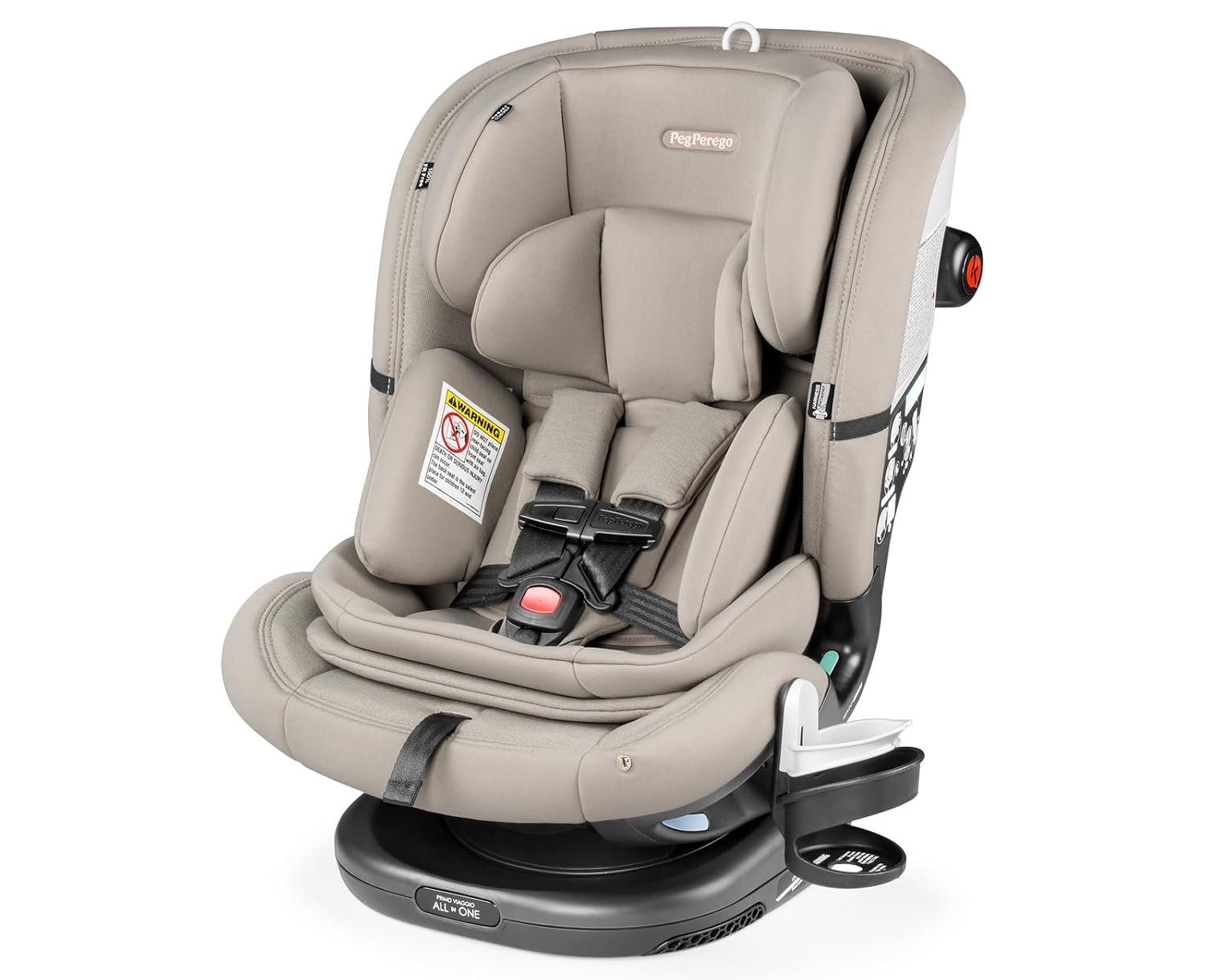 Peg Perego Primo Viaggio All-in-One Convertible Car Seat – Newborn to 10+ Years – 5-120 lbs – Height Adjustable & Slim, 100% FR-Free, Made in Italy, Astral (Beige)