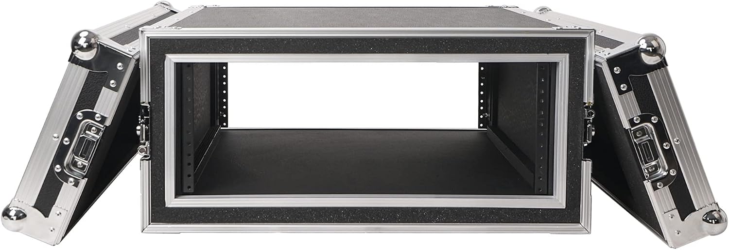 Sound Town Shock Mount 4U ATA Plywood Rack Case with 21' Rackable Depth, 4-Space Size, Pro Tour Grade (STRC-SP4U)