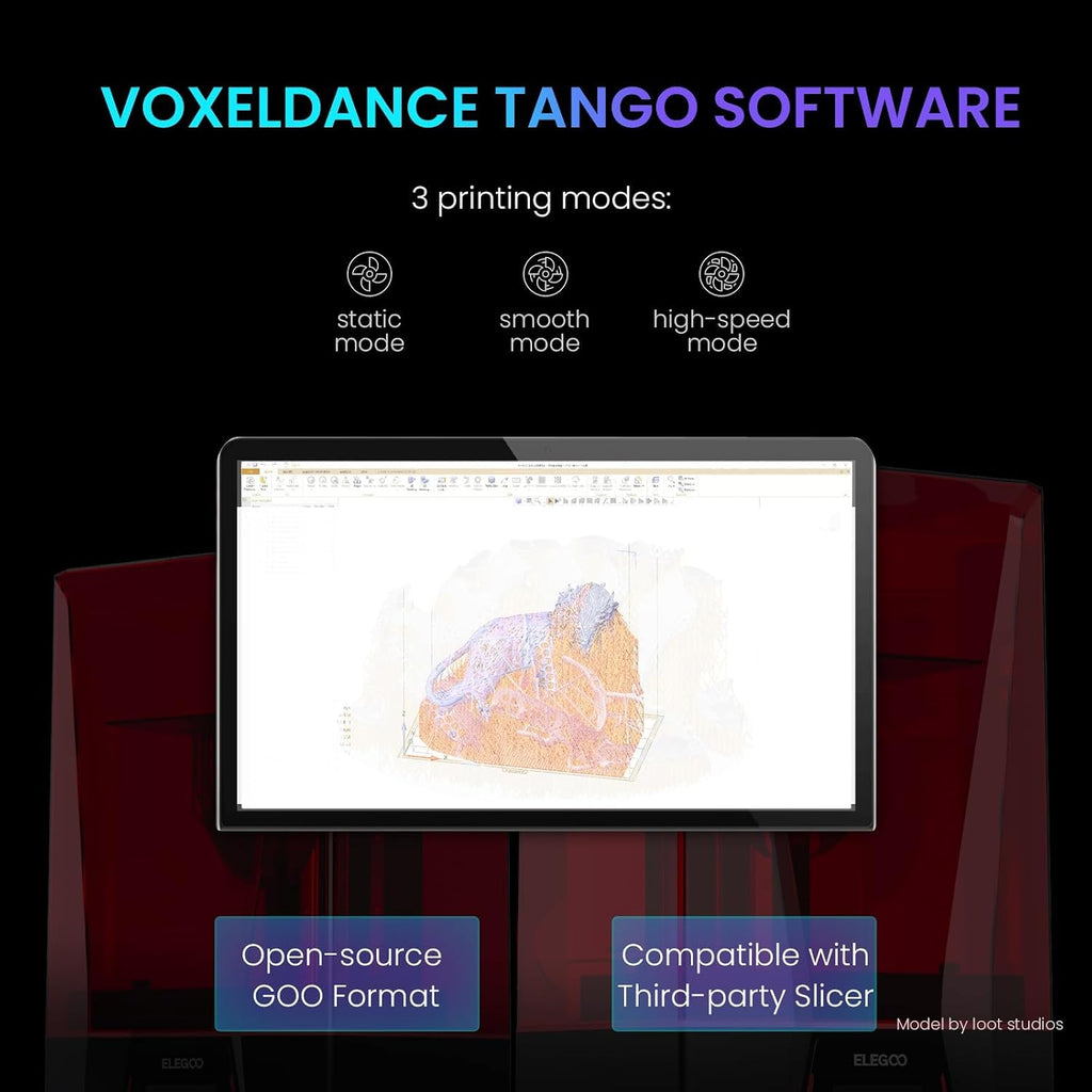 ELEGOO Saturn 3 MSLA 12K 3D Printer, Desktop Resin 3D Printer with 10-Inch Monochrome LCD, Voxeldance Tango Slicer, Large Printing Size of 8.62x4.84x9.84 inches