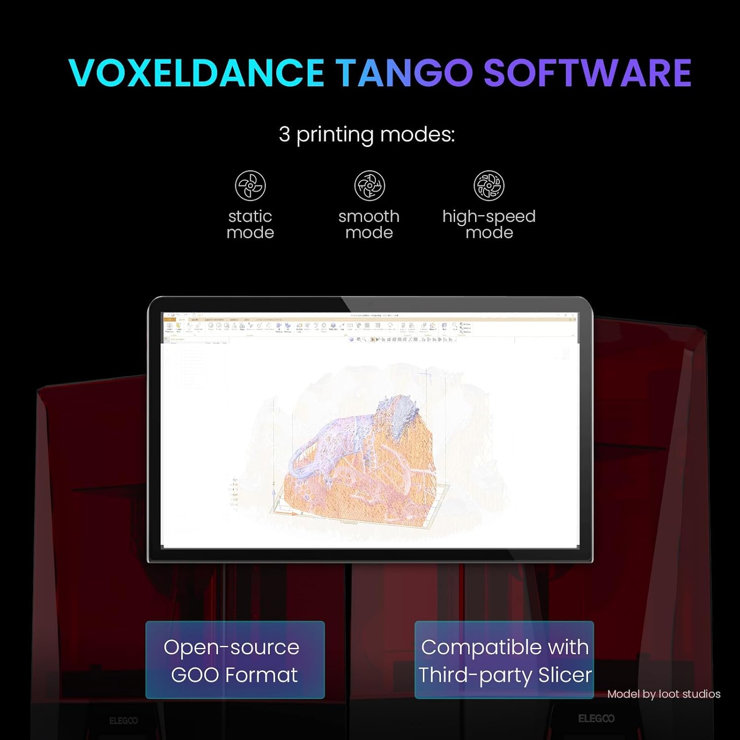 ELEGOO Saturn 3 MSLA 12K 3D Printer, Desktop Resin 3D Printer with 10-Inch Monochrome LCD, Voxeldance Tango Slicer, Large Printing Size of 8.62x4.84x9.84 inches