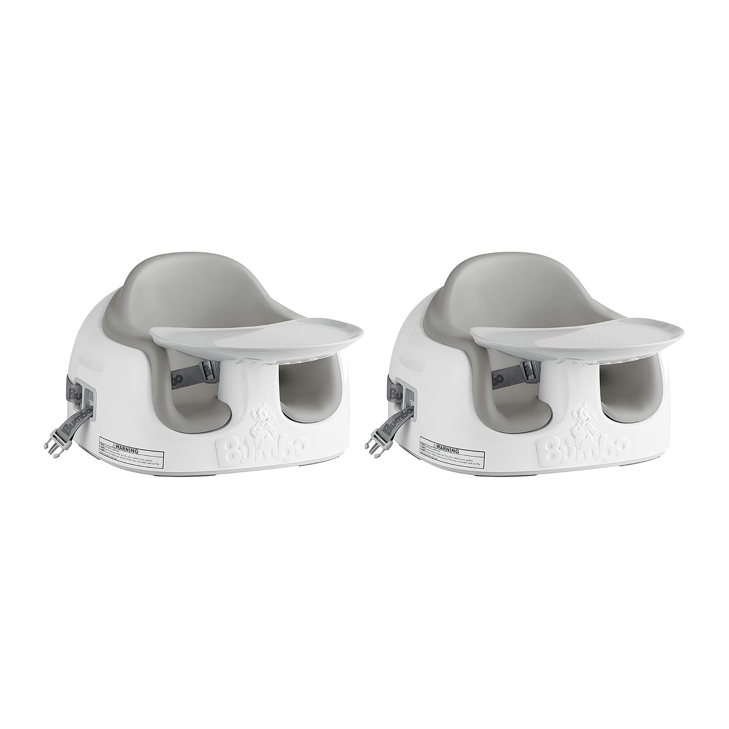 Bumbo 2 Pack 3-in-1 Multi-Seat for 6 to 36 Months, Travel Baby Feeding and Play Floor Seat, All-in-One Portable Booster with Tray & Toddler High Chair, Cool Grey