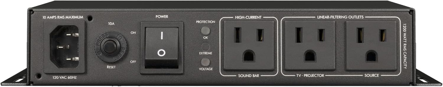 AudioQuest PowerQuest TV3 3-Outlet Non-Sacrificial Surge Protector for Wall-Mounted TVs
