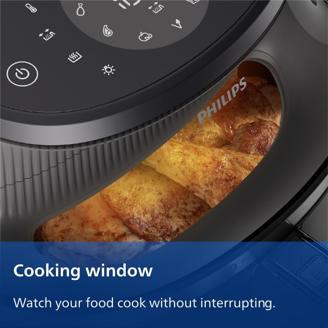 Philips Airfryer 3000 Series - Premium 6.5qt Airfryer with Window, RapidAir Plus Technology, 16 Ways to Cook, 90% Less Fat, Easy to Clean, Touchscreen, Energy Saving (NA330/00)
