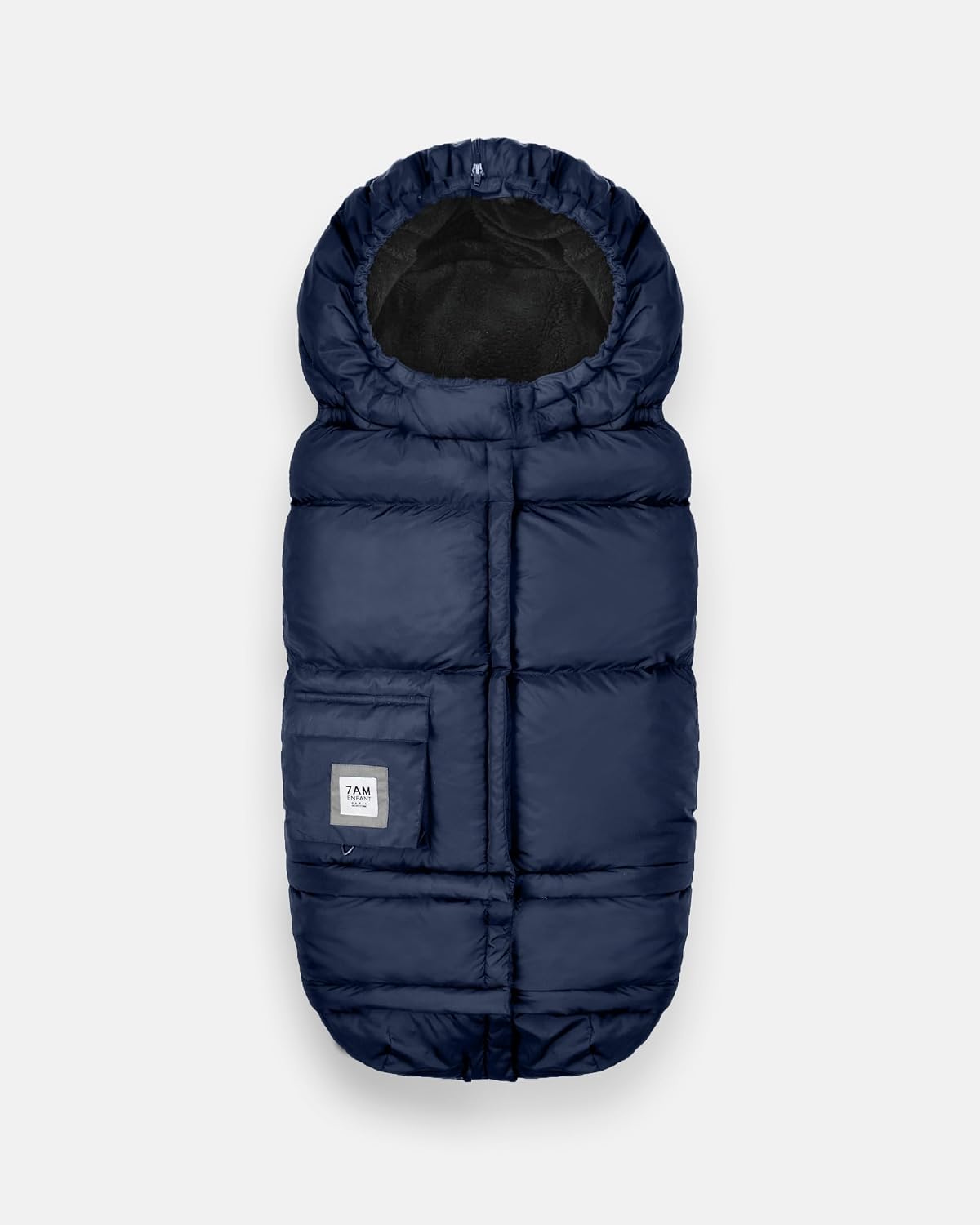 7AM Enfant Stroller & Carseat Footmuff - Adjustable Winter Car Seat & Stroller Zipper Blanket for Boy & Girl, Multi Purpose Fleece Lined Warm Hooded Sleeping Bag for Baby (Navy)