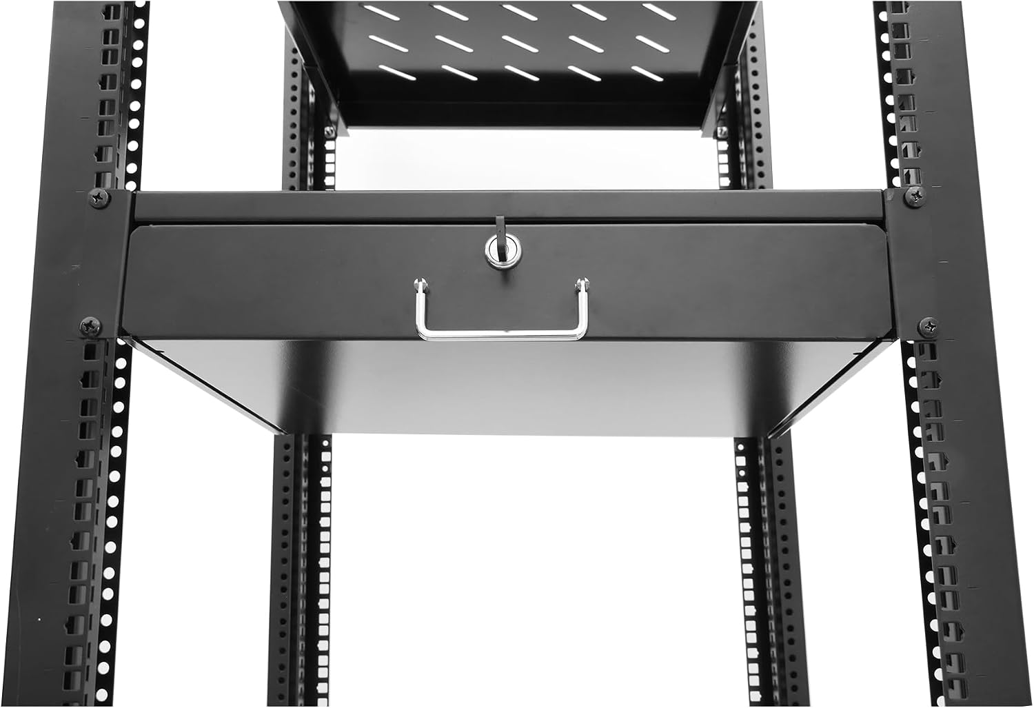 GLOBALRACK 4-Post 15U Open Frame Server Rack/19in Server Network Rack Adjustable Depth 24-35inch Suitable for Computer/Audio Video/Data/IT Equipment/Cold Rolled Steel Heavy Duty Rack (4POST RACK-015)
