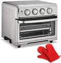 Cuisinart TOA-70 AirFryer Toaster Oven with Grill Stainless Steel Bundle with Deco Chef Pair of Red Heat Resistant Oven Mitt