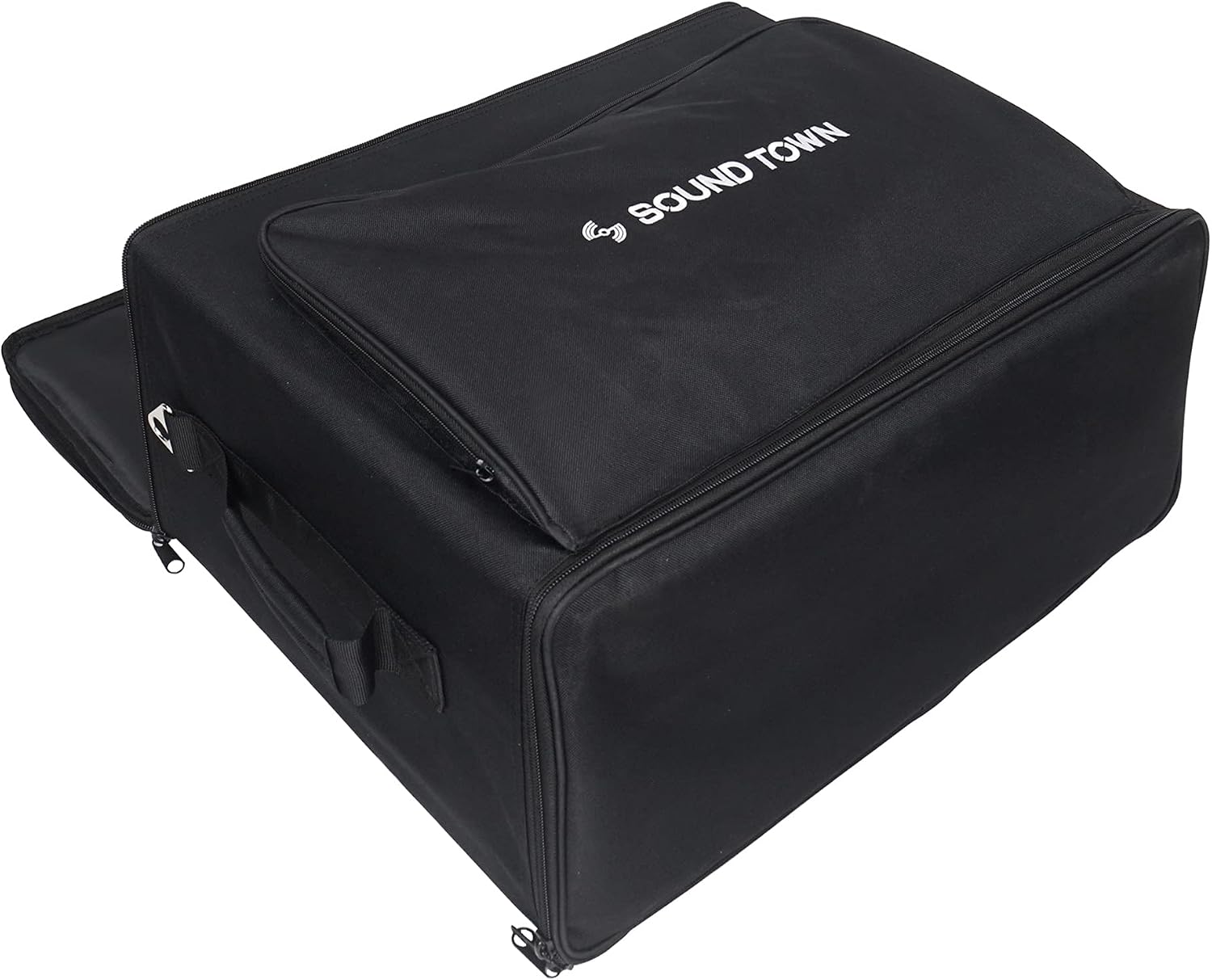 Sound Town Portable 6U Rack Bag, Soft Rack Case with 14' Rackable Depth, Plywood Rack Frame, Shoulder Strap, Accessory Pocket (STRB-616B)