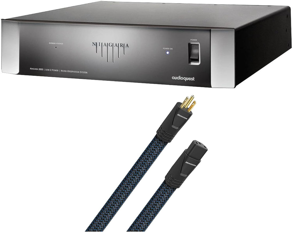 AudioQuest NIAGARA3000USA Low-Z Power Noise Dissipation AC Power Conditioner with an AudioQuest MONSOONUS01 1M Wind Series AC Power Cable (2020)