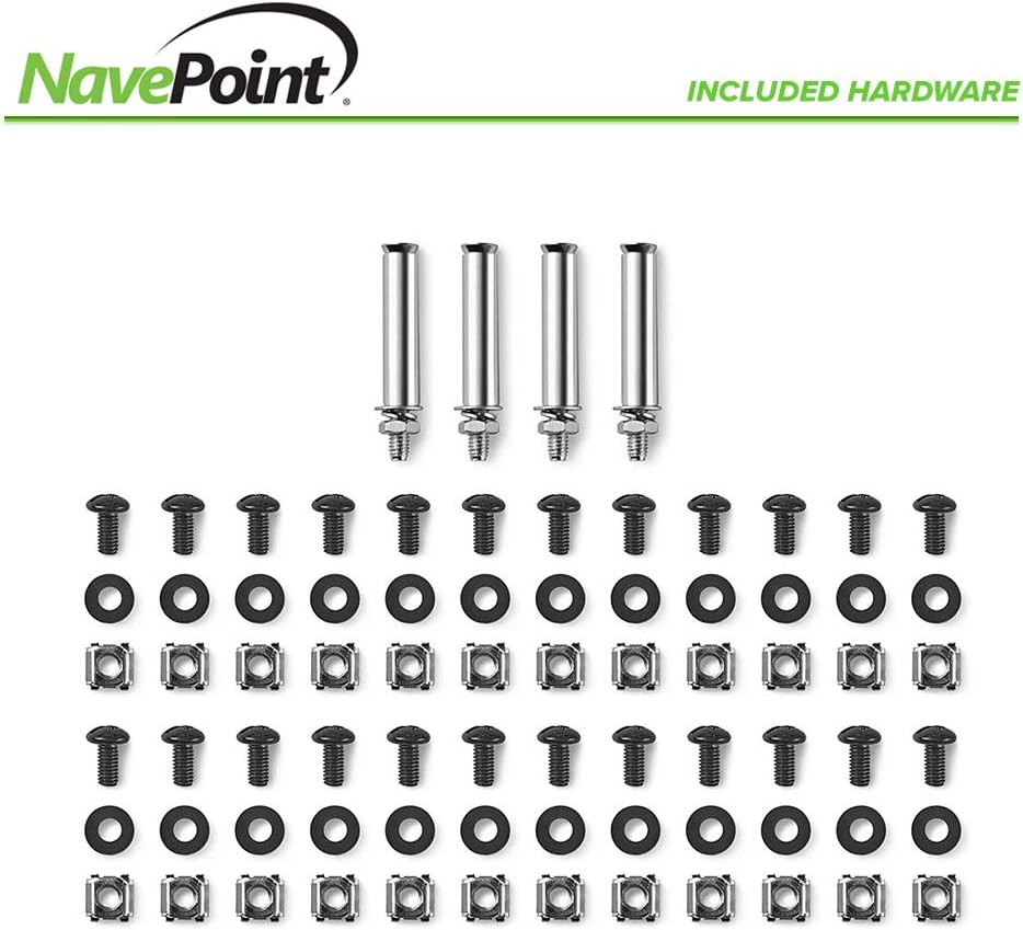 NavePoint 15U Side Load Wall Mount Network Rack, 22-Inch Depth, Wall Mount Equipment, Easy Rear Access to Equipment, Flexible Cable Management, Steel, Assembly and Mounting Hardware Included.