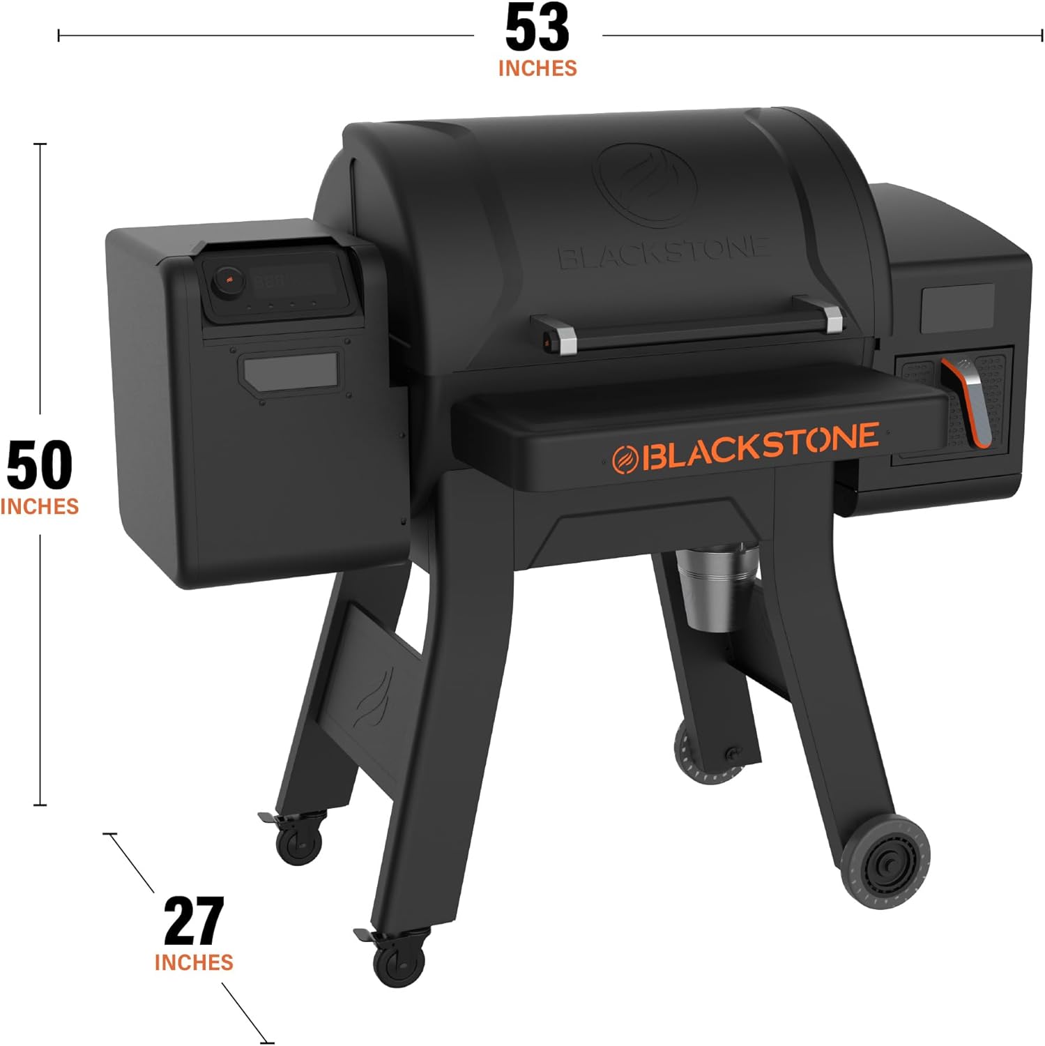 Blackstone 2258 Pellet Grill/Air Fryer Combo Unit, Powder Coated Steel, Black