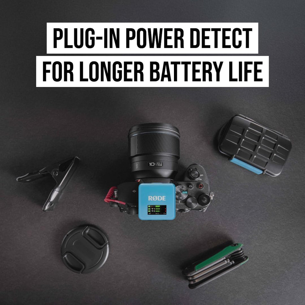RØDE Wireless GO (Gen 3) – Compact Wireless Mic – Pristine Audio, 32-bit Float Recording, Automatic Level Control, for Phones, Cameras and Computers (Blue)