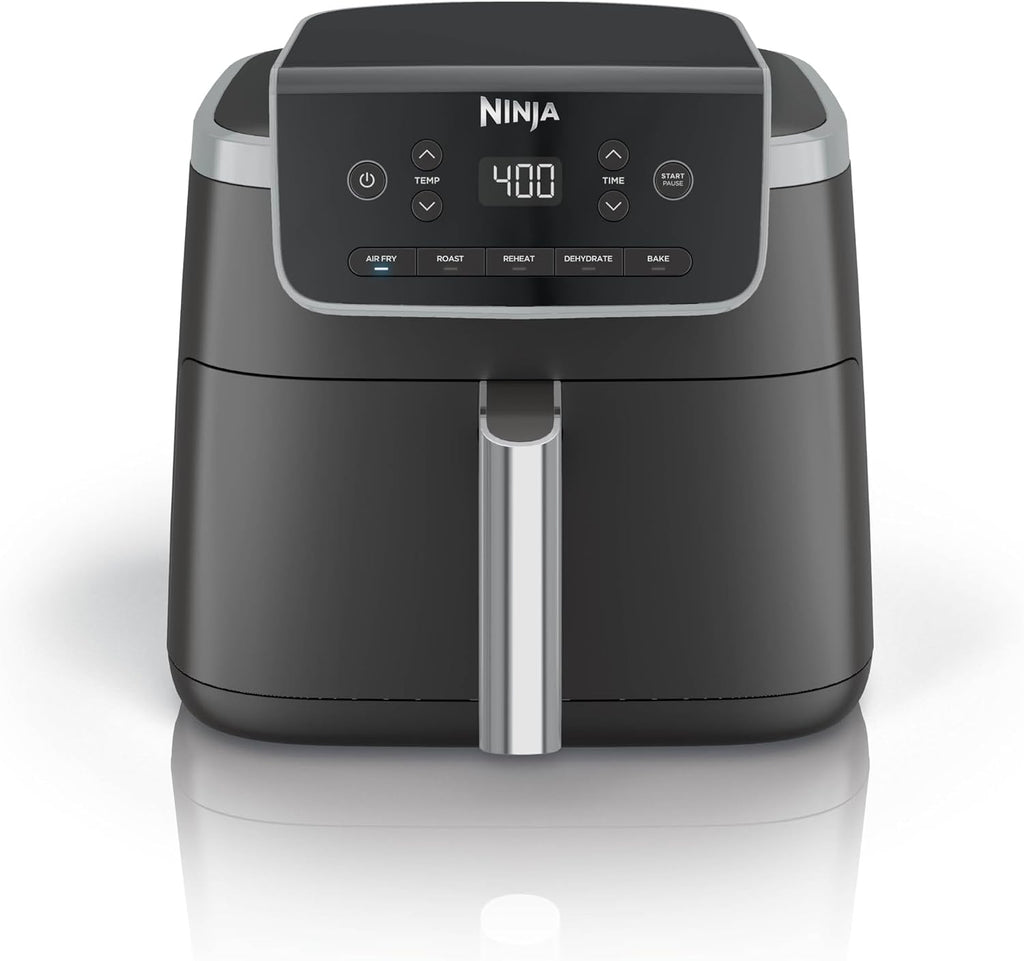 Ninja Air Fryer | 5 QT Capacity fit up to 4lbs of Fries | 5-in-1 Air Fry, Bake, Roast, Reheat, & Dehydrate | 400°F | Air Crisp Technology | 1750 Watts | Nonstick Basket & Crisper Plate | Grey | AF142