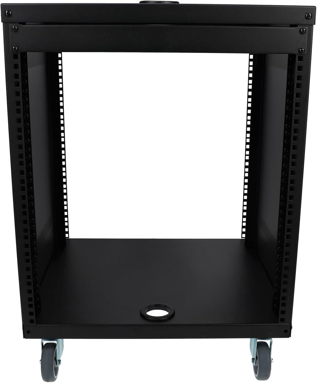 Rockville RR12U 12U Live Sound/Recording Studio Rack Case with Wheels, Reversible Rack Rails, Front & Rear Mounting, Cable Management Ports, 440lb Capacity
