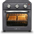 VAL CUCINA 6-in-1 Air Fryer Toaster Oven Combo, Compact 12.7 QT Small Countertop Convection Oven, Fits 9' Pizza & 4 Toast, Hexagon Hybrid Heating, Enamel Baking Pan