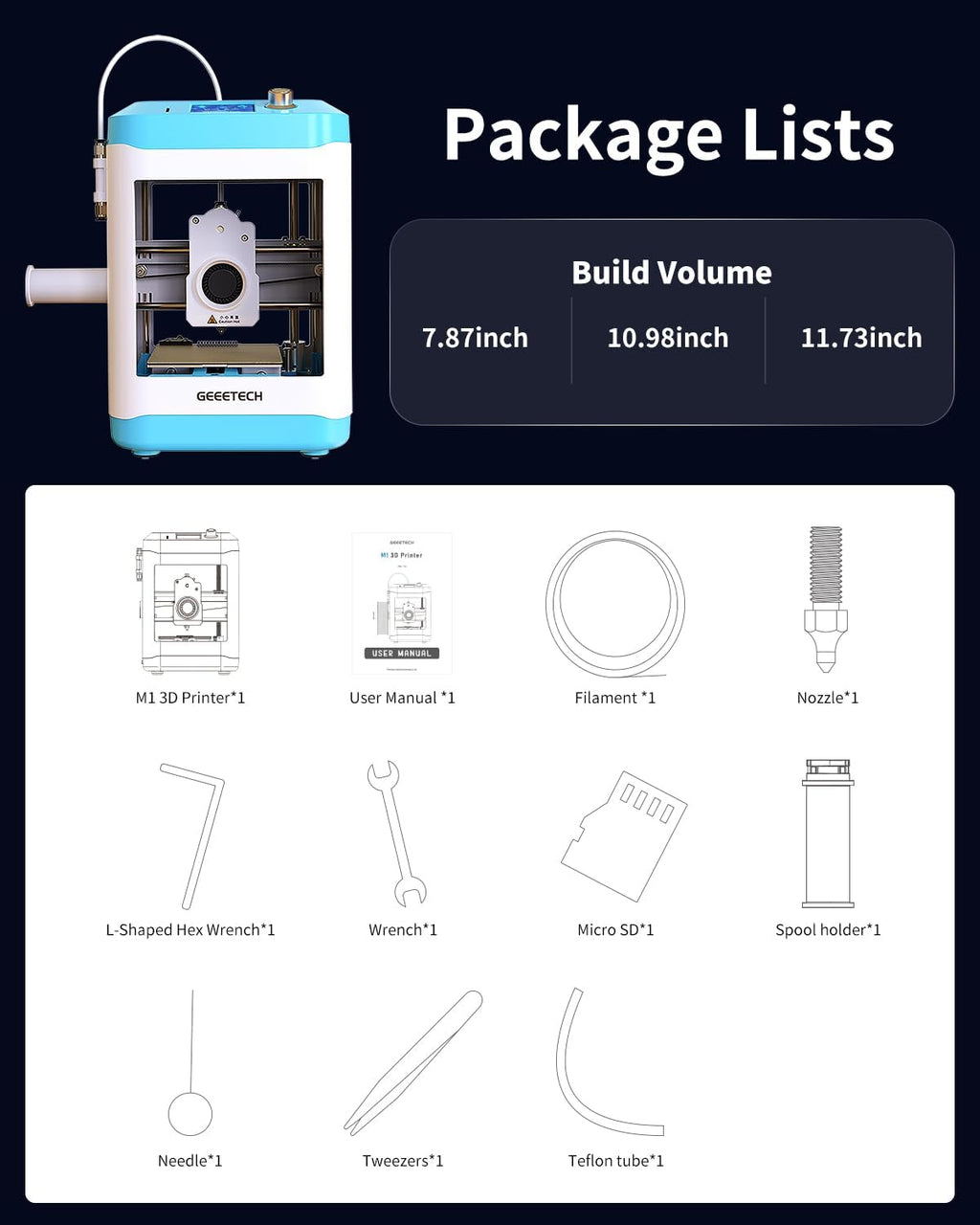 Fully Assembled Mini 3D Printer for Kids & Beginners - Complete Starter Kit with Auto Leveling 3D Printing Machine, 1 Roll of Filament, and SD Card, High-Speed 250mm/s, High Precision, for School Home