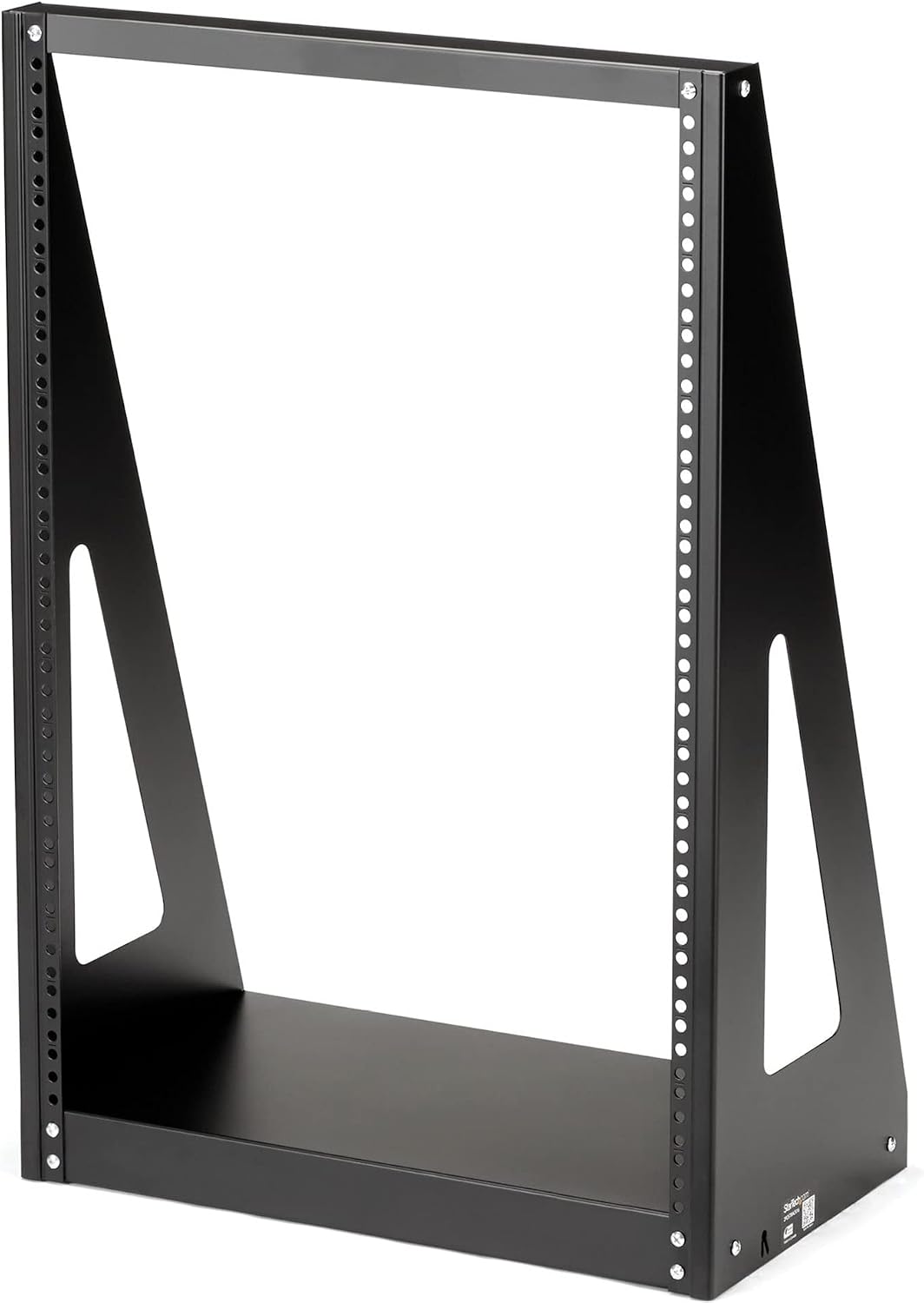 StarTech 16U 2-Post Open Frame Desktop Server Rack, 19in Compact Space-Saving Floor IT Rack with 350lb (160kg) Weight Capacity