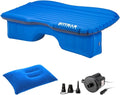 Pittman Outdoors Backseat Bed Air Mattress – 60' Rear Seat Air Mattress for Trucks, Vans & Large SUV – Includes Pump, Pillow & Storage Bag – Inflatable Back Seat Air Mattress – Blue