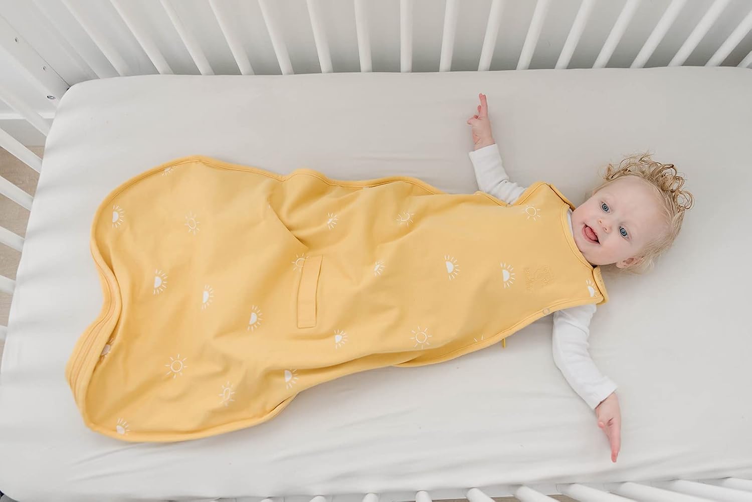 Woolino Merino Wool & Organic Cotton Baby Sleep Sack 2-24 Months – Ultimate 4-Season Baby Sleeping Bag, Universal Size Wearable Blanket, 2-Way Zipper & Adjustable Fit, Year-Round Use - Sun