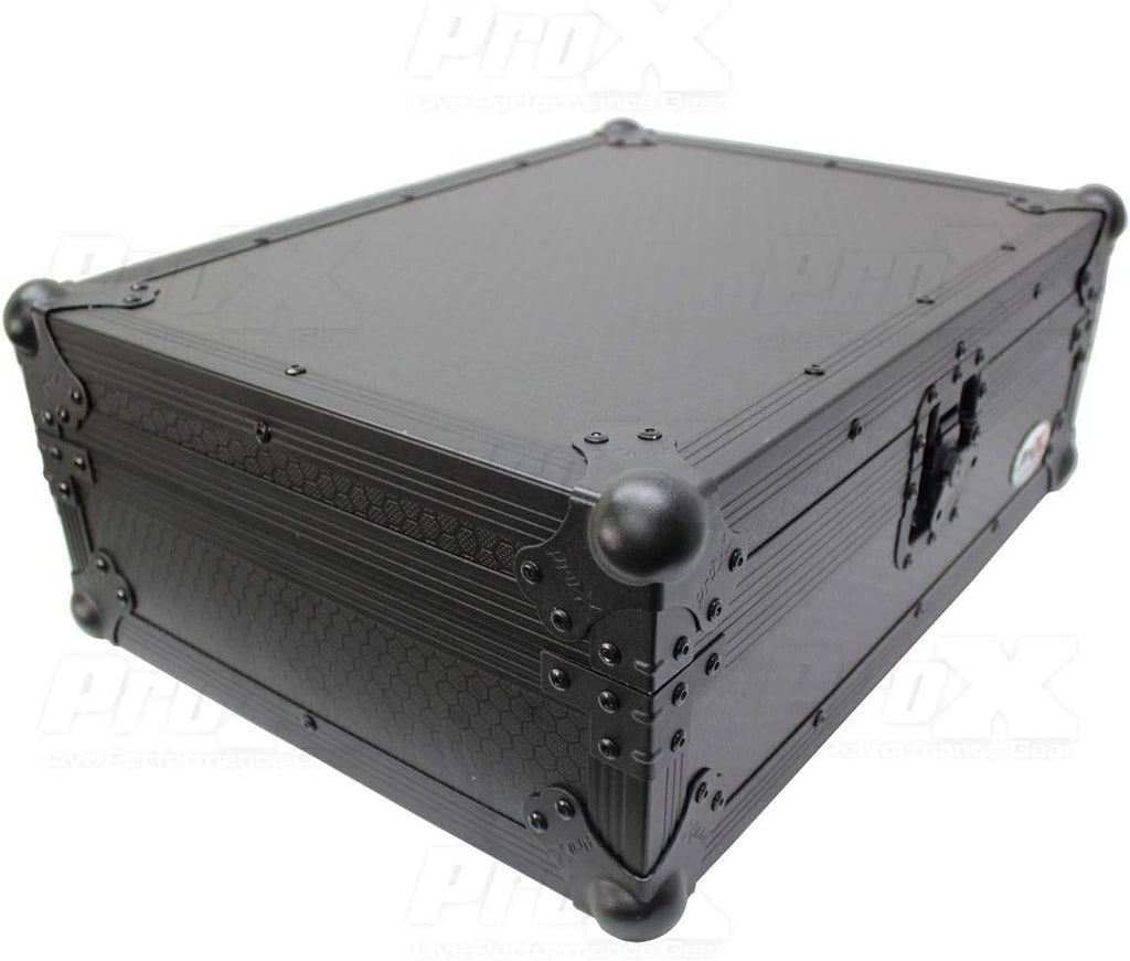 ProX XS-RANE12BL ATA-300 Style Flight Case, For Rane 12 Motorized DJ Control System, Pro Audio Equipment Storage, Black on Black
