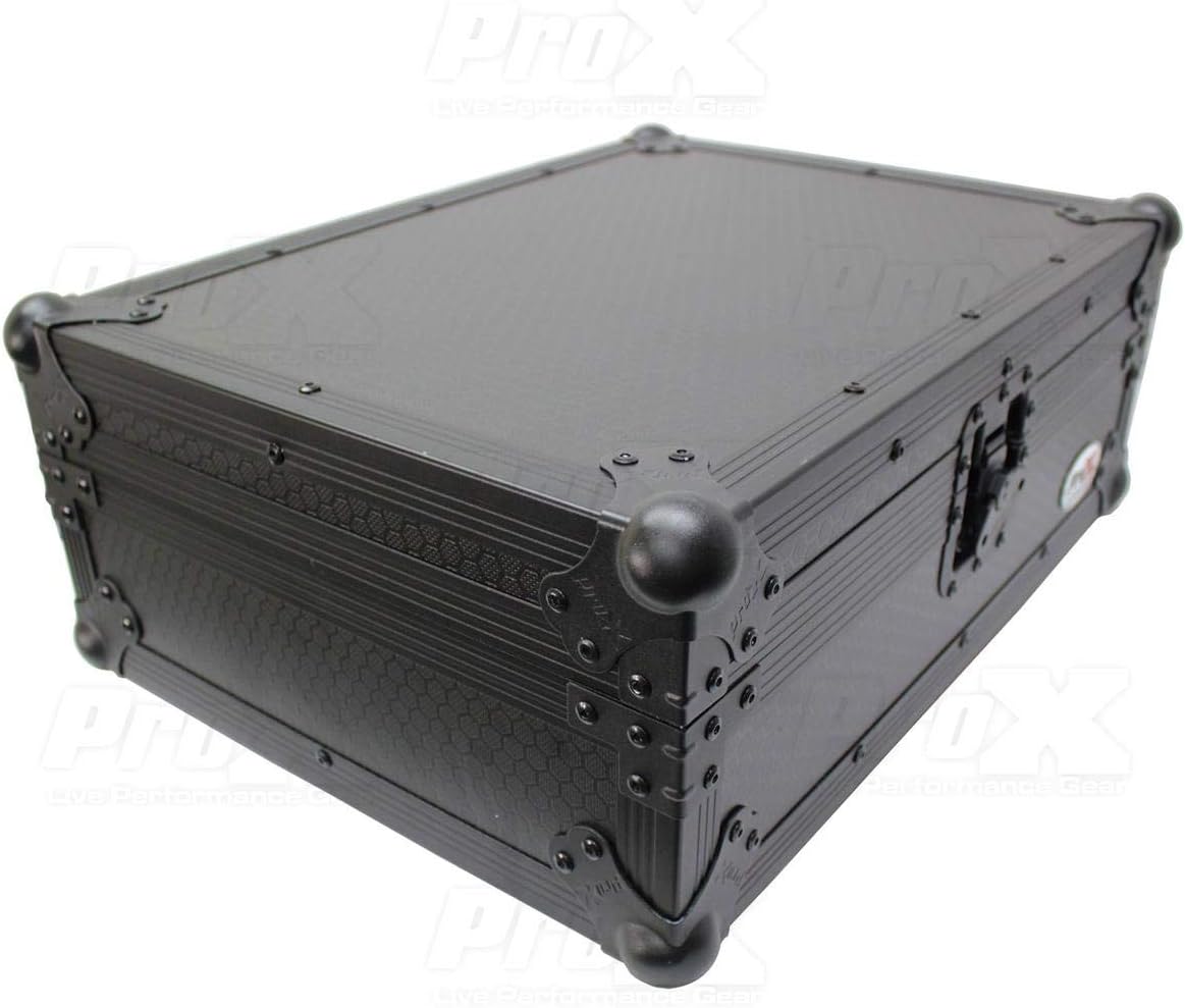 ProX XS-RANE12BL ATA-300 Style Flight Case, For Rane 12 Motorized DJ Control System, Pro Audio Equipment Storage, Black on Black