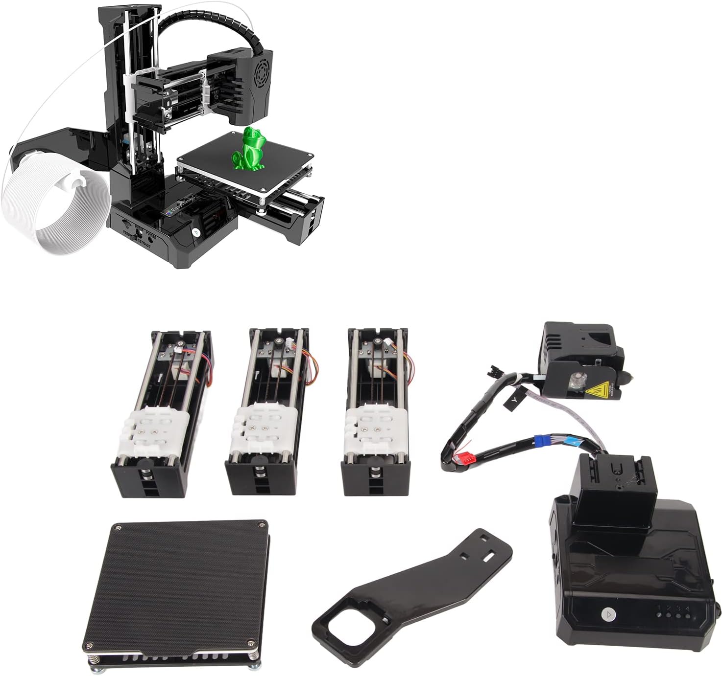 Gonetre Mini 3D Printer for Beginners High Speed High Frequency 3D Printing Machine Compact Design 4x4x4in Printing Volume Suitable for Kids and Hobbyists PLA TPU Filament Compatible (US Plug)