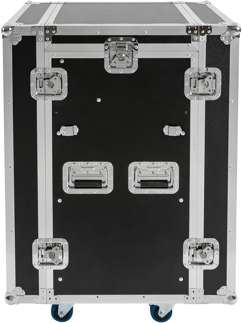 14U PA DJ Rack Case, 2 Tiers PA DJ Cabinet & Audio Studio Rack With 4 Wheels Dual Work Tables Heavy Duty Mobile Studio Equipment Cabinet For DJ Pro Audio Network Gear Storage, 661Lbs Capacity