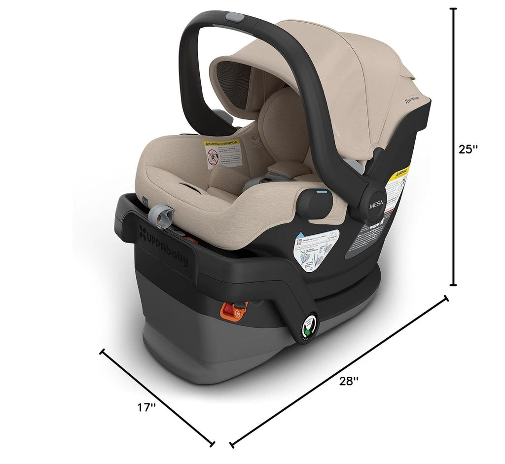 UPPAbaby Mesa V3 Infant Car Seat - Easy Installation + SmartSecure Technology - Attaches to Stroller | Base + Infant Insert Included - Declan (Oat Mélange)