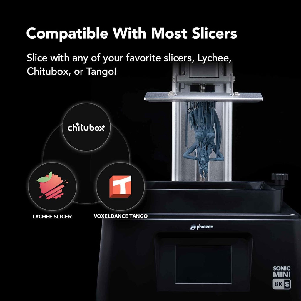 phrozen Sonic Mini 8K S LCD Resin 3D Printer, 7.1' Monochrome LCD, Tabletop 3D Resin Printer with 22µm XY Resolution, 6.5 * 2.8 * 6.7 Inch Printing Volume for Models, Miniatures and Action Figures