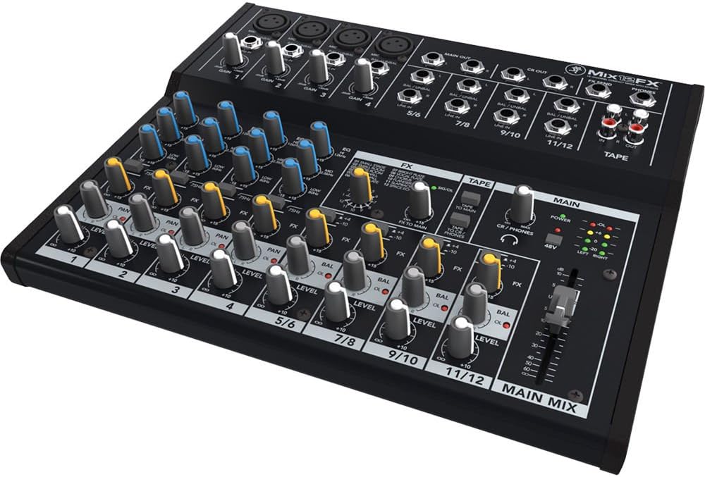 Mackie Mix Series Mix12FX 12-Channel Compact Mixer with Effects, Black