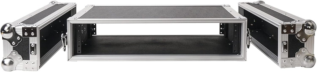 Sound Town 2U PA/DJ Rack/Road Case, 2-Space, with 16' Rackable Depth, Plywood, Metal Ball Corners - Pro Tour Grade (STRC-2U)