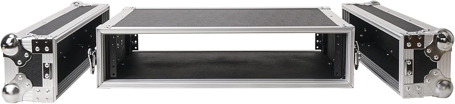 Sound Town 2U PA/DJ Rack/Road Case, 2-Space, with 16' Rackable Depth, Plywood, Metal Ball Corners - Pro Tour Grade (STRC-2U)