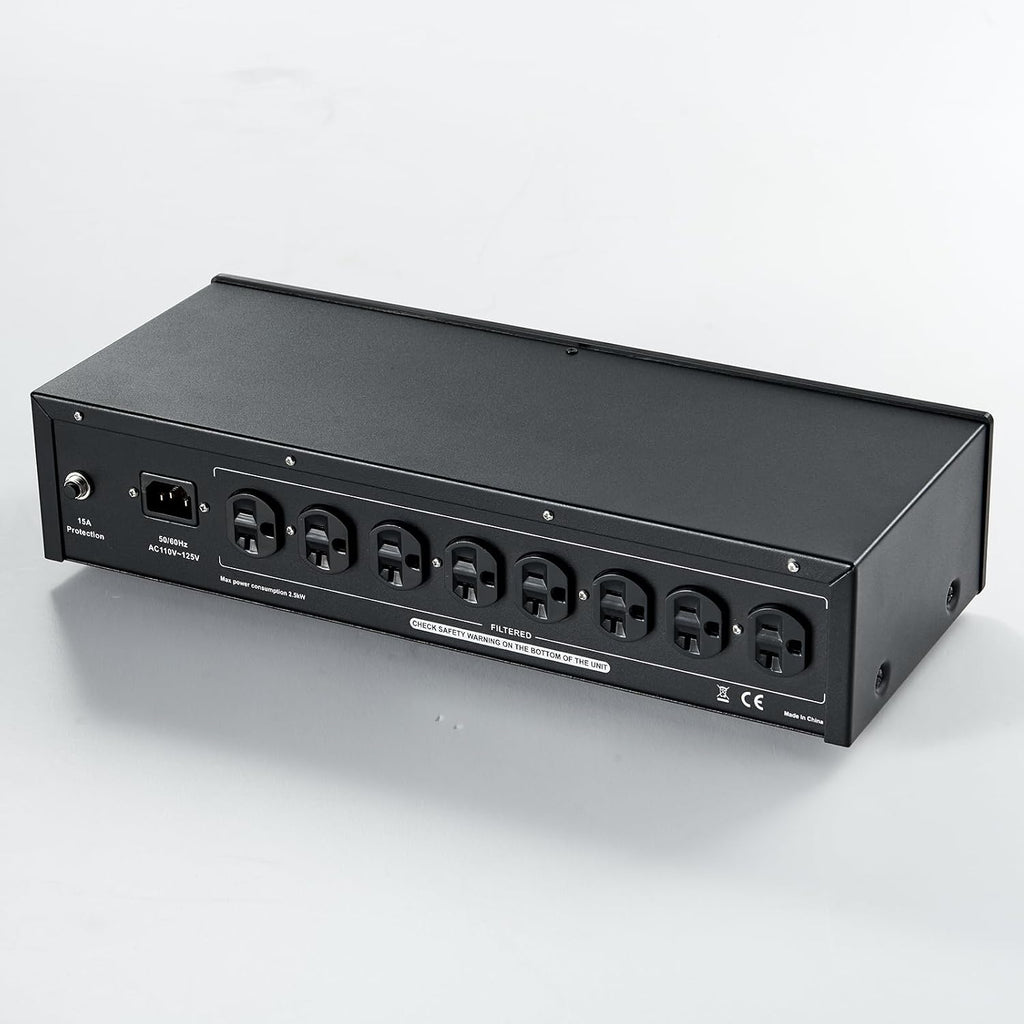 AC Power Filter Power Conditioner with Large LED Display, 8 Ways Power Socket, Line Conditioner Power Purifier, Power Conditioner Audio Suitable for HiFi CD Player, TV, S20A