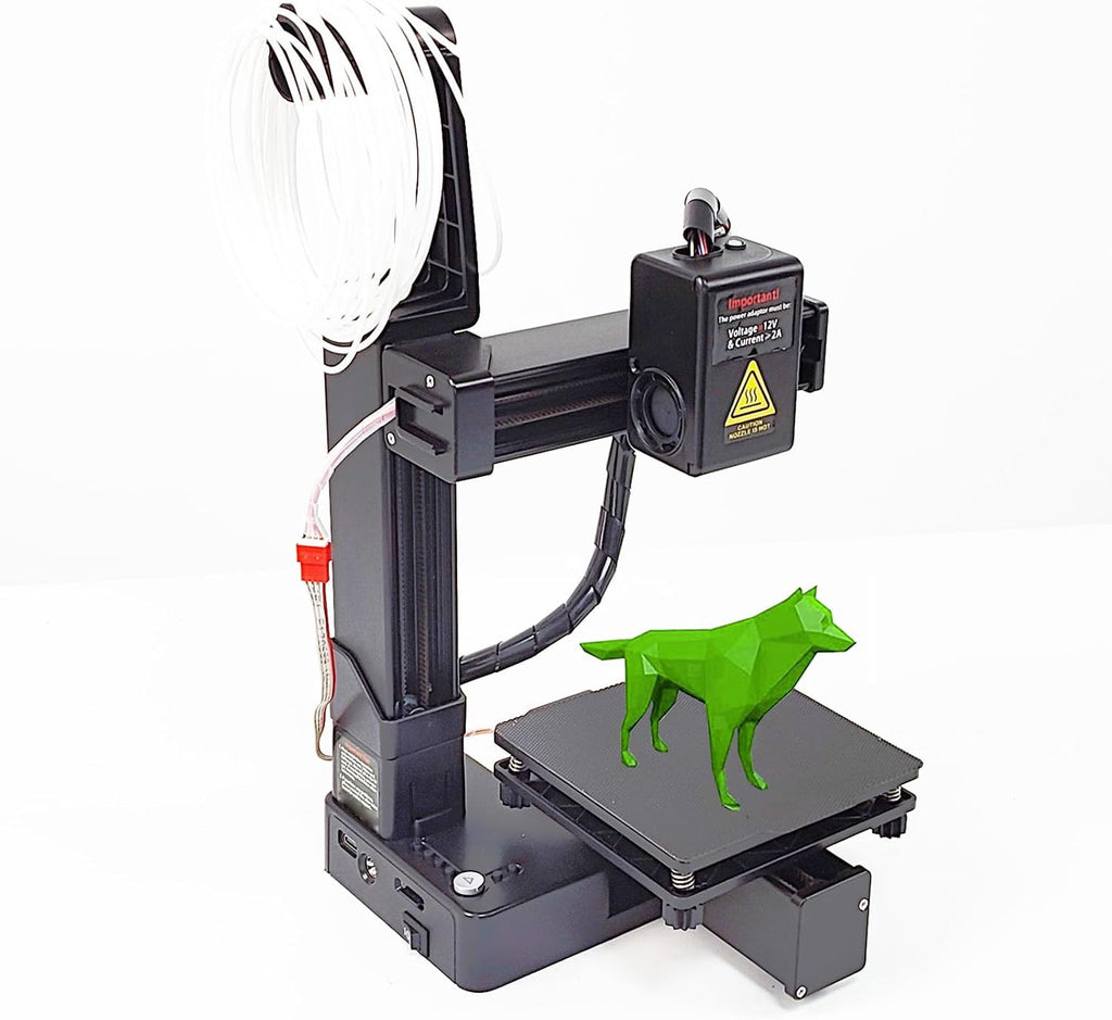 3D Printer, Frequency Division Multiplexing High Accuracy Printer, 180 to 230°C Fast Heating Compact 3D Printing Machine, 4 x 4 x 4in Printing Size (US Plug)