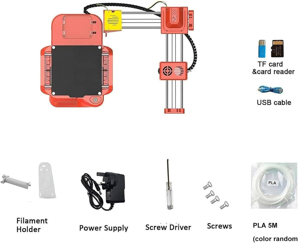 Mini 3D Printer for Beginners, Fully Assembled Desktop 3D Printer for Kids, 100x100x100mm Size, 10-40mm/s Speed, One-Touch Printing, Removable Platform, Ideal for DIY & Education