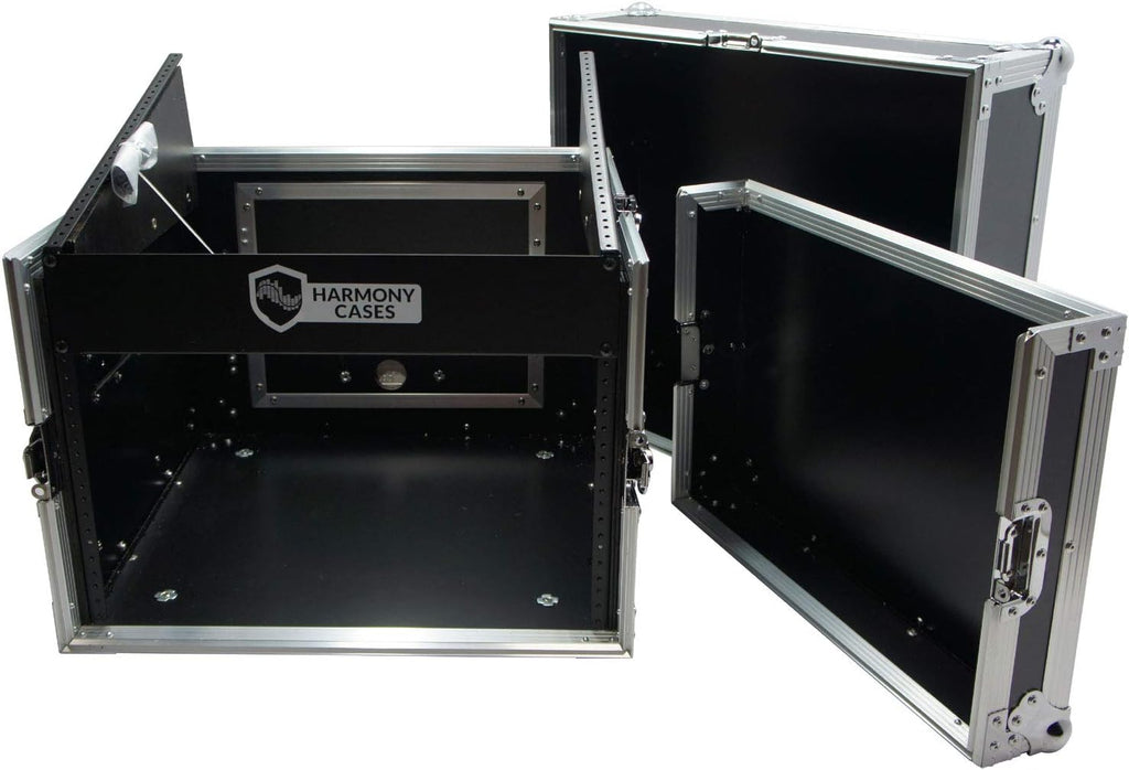 Harmony Audio Case HCM6U DJ Pro Audio 10U Slant Top 8U Vertical Mixer Rack Case New