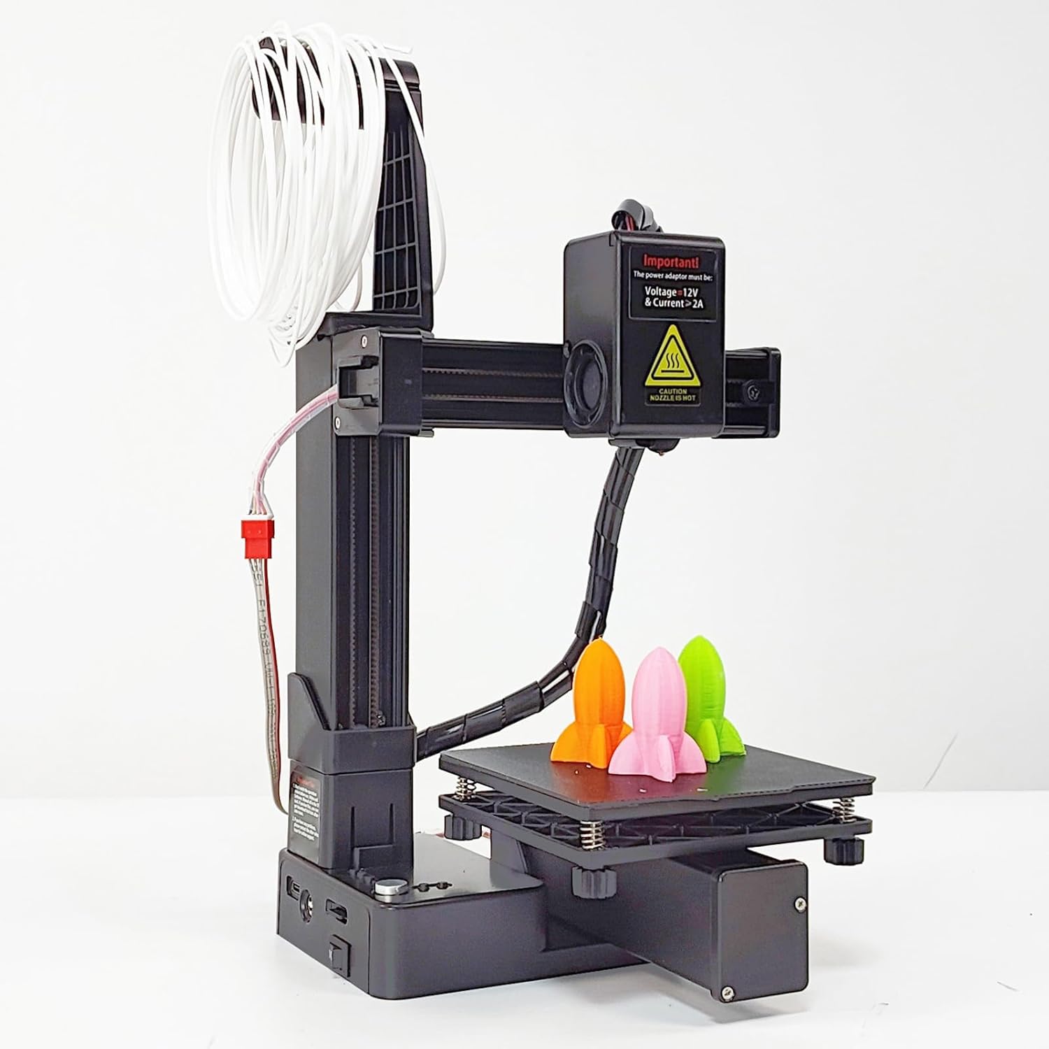 3D Printer, Small 3D Printer for Beginner, 40mm / s High Speed Printing, 180°C Rapid Heating and Printing, Printer with Nozzle, Print Size 100 x 100 x 100mm, Easy to Operate (US