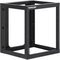 Intellinet 12U 19' 4 Post Open Frame Wall Mount Rack - 180 Degree Gate Swing, Pre-Assembled, Antistatic Powder Coated Steel – for IT Network Equipment & AV Devices – 3 Yr Mfg Warranty – 716055