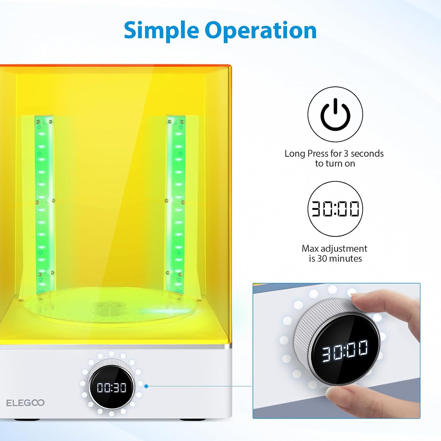 ELEGOO Mercury XS Bundle Wash and Cure Station with Handheld UV Curing Lamp Suitable for Saturn Mars MSLA 3D Printers