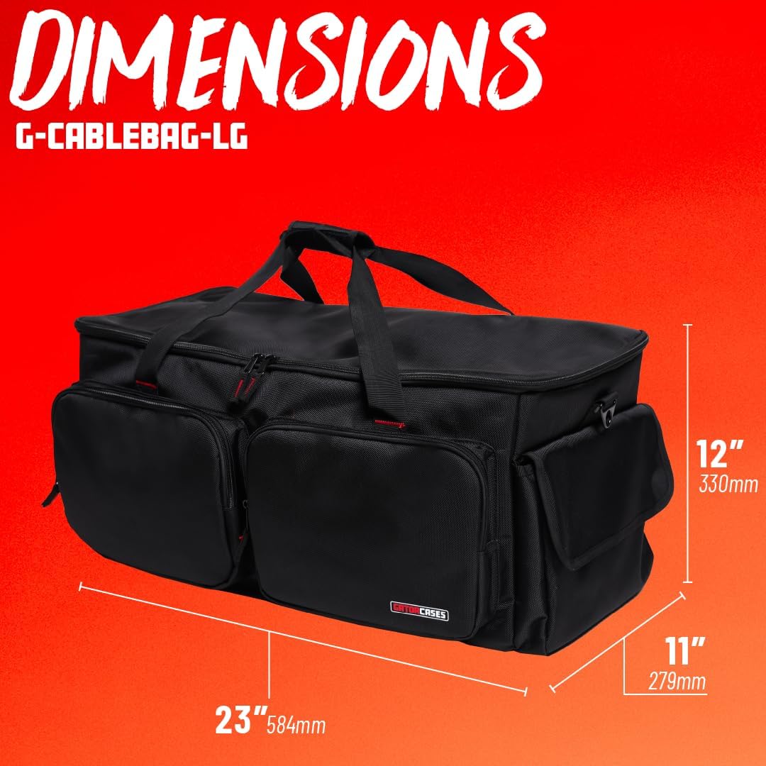Gator Cases Cable & Accessory Organization Gig Bag, Large | 11' x 23' x 12' (G-CABLEBAG-LG)