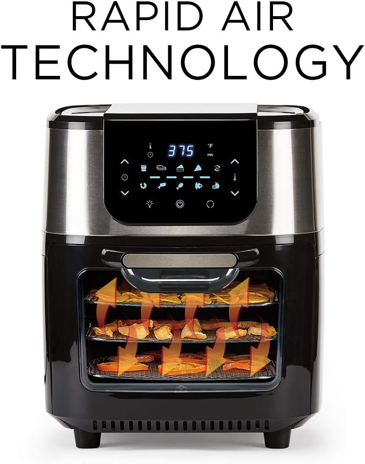 Emeril Lagasse AirFryer Pro with Rotisserie and Dehydrate, 6 Quart, Black and Stainless Finish