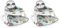 Fisher-Price Portable Baby Chair Sit-Me-Up Floor Seat with Snack Tray, Developmental Toys & Washable Seat Pad, Cute Sloth (Pack of 2)