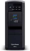 CyberPower CP850PFCLCD PFC Sinewave UPS Battery Backup and Surge Protector, 850VA/510W, 10 Outlets, AVR, Mini-Tower, UL Certified