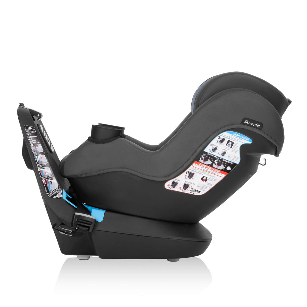 Evenflo REO by Revolve360 Rotating 2-in-1 Convertible Car Seat, 360 Degrees, Infant to Toddler, Forward and Rear Facing, Compact Design, One-time Install (Brookline)