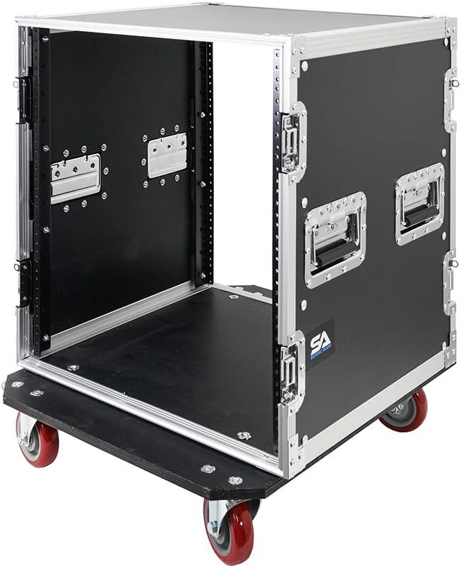 Seismic Audio - 12 Space Pro Audio DJ Road Rack Case with Casters - 12U Pro Tour Grade Rack